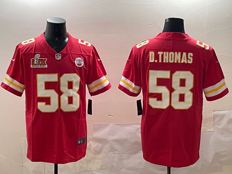 Men Kansas City Chiefs 58 D.Thomas Red Second generations 2025 Nike Limited NFL Jersey style 5